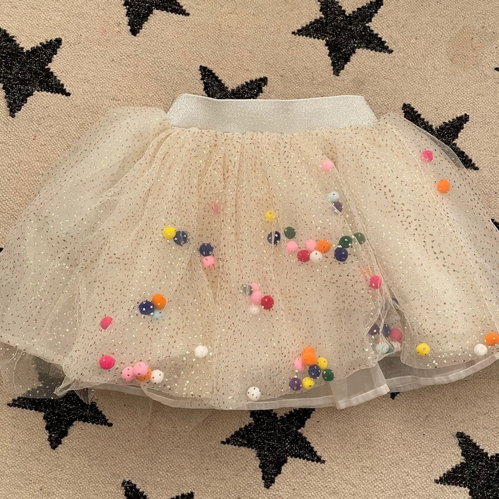 Girls Pom Poms Skirt